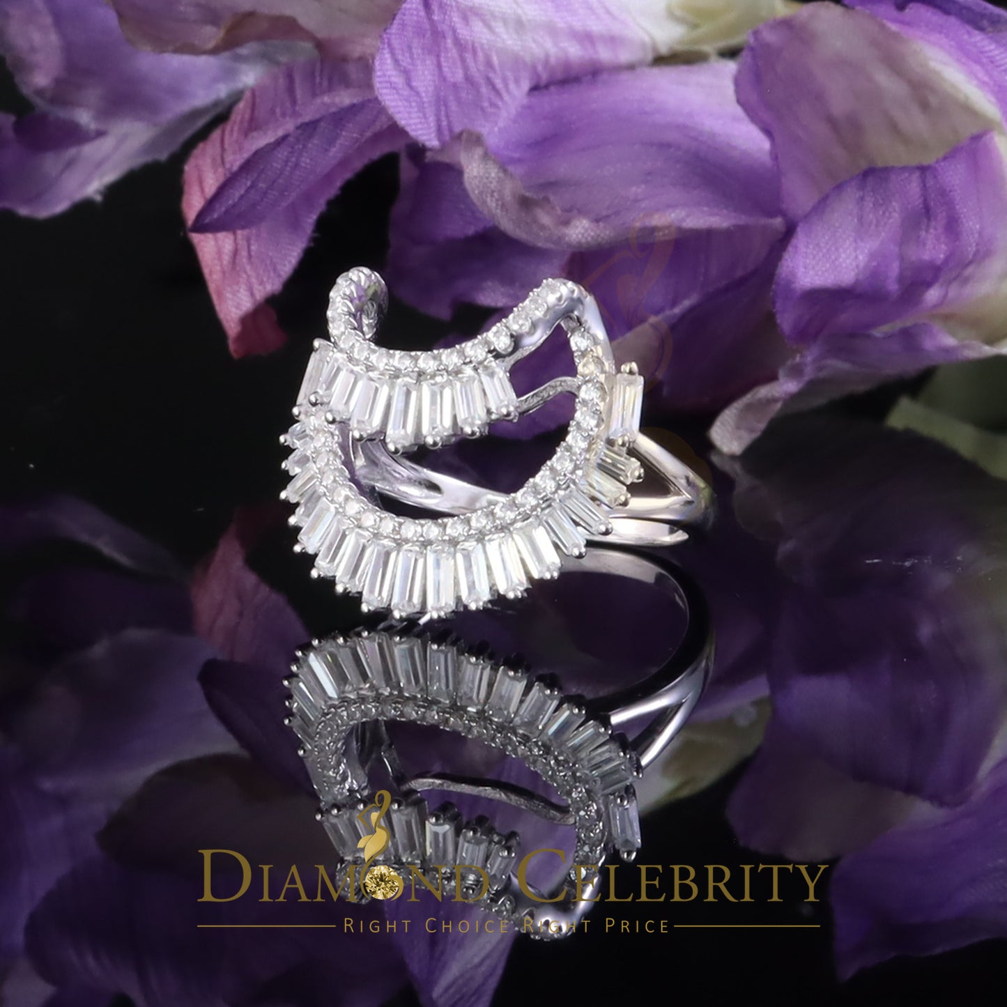 DiamondCelebritees 925 Sterling 1.25ct Cubic Zirconia White Silver Womens Ring Size 8