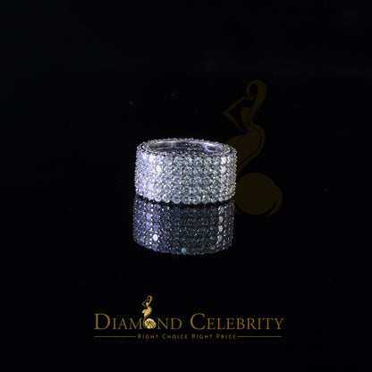 DiamondCelebritees 925 Cubic Zirconia 22.50ct White 925 Sterling Silver Eternity Men's Ring Size 10