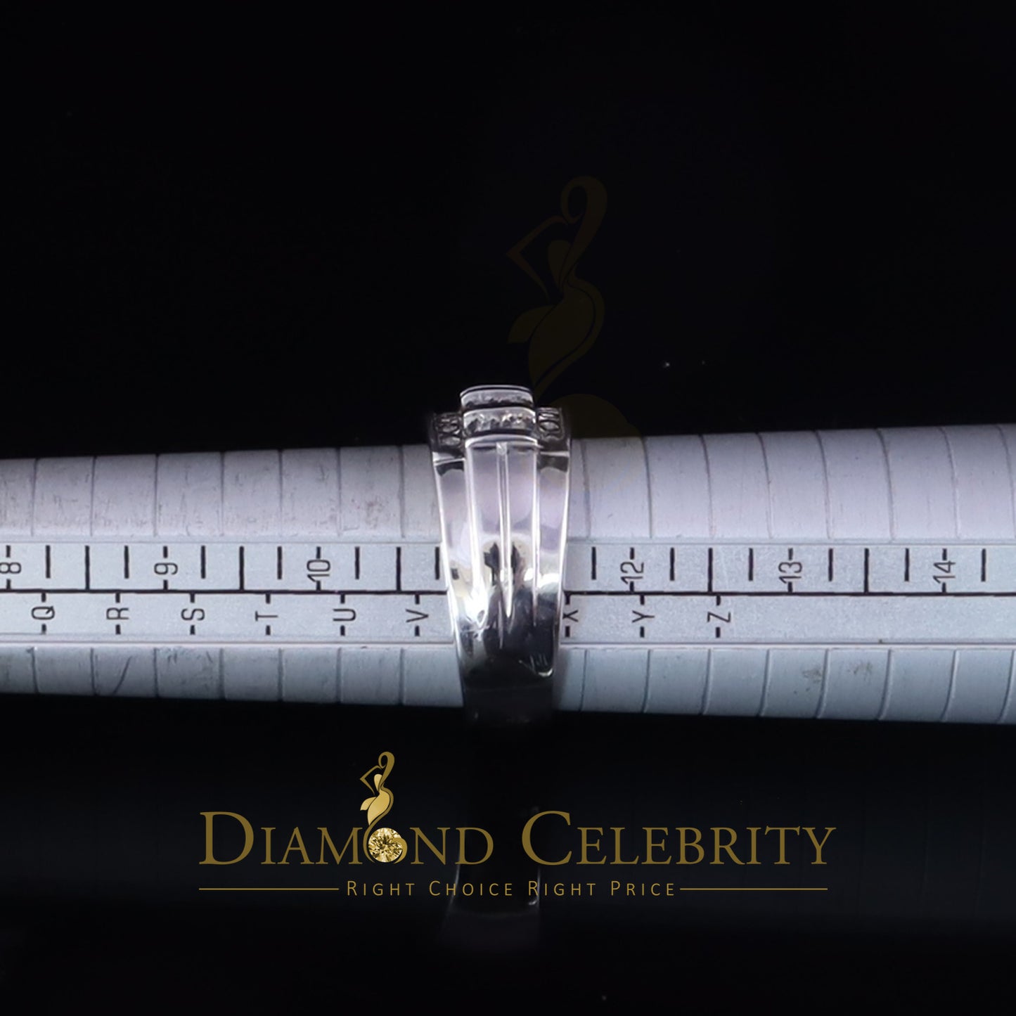 DiamondCelebritees 0.10ct Round Cut 925 Silver White Diamond Cluster Men's Wedding Band Ring SZ 11