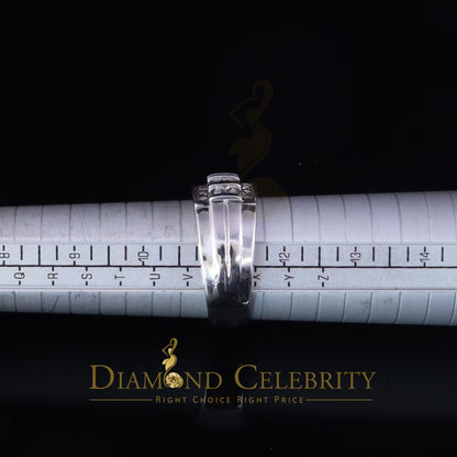 DiamondCelebritees 0.10ct Round Cut 925 Silver White Diamond Cluster Men's Wedding Band Ring SZ 11