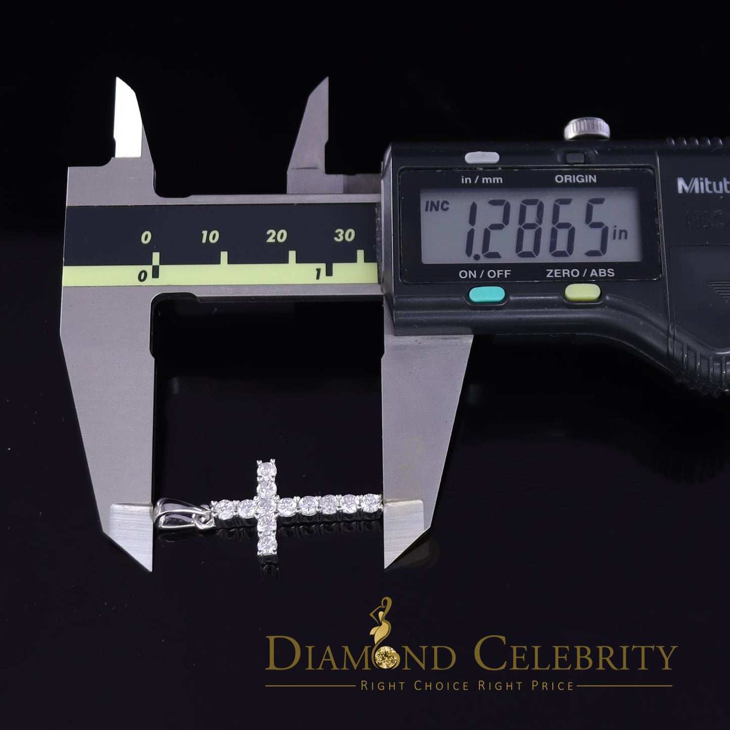 DiamondCelebritees Promise White CROSS Shape Pendant Sterling Silver 2.04ct Cubic Zirconia Stone