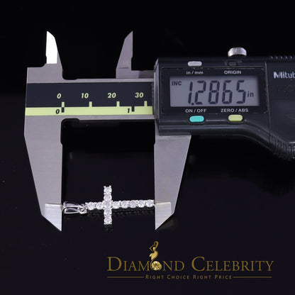 DiamondCelebritees Promise White CROSS Shape Pendant Sterling Silver 2.04ct Cubic Zirconia Stone