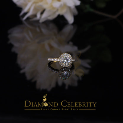 King Of Blings  10K Yellow Gold 3.00CT VVS' 'FL' D clr Round Moissonite Womens Ring S/7