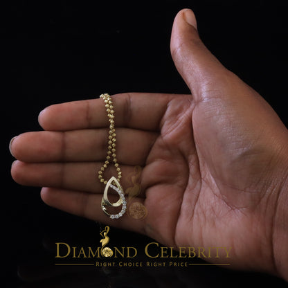 DiamondCelebritees Sterling Yellow Silver Pear Fashion Pendant with 0.00ct Cubic Zirconia Stone