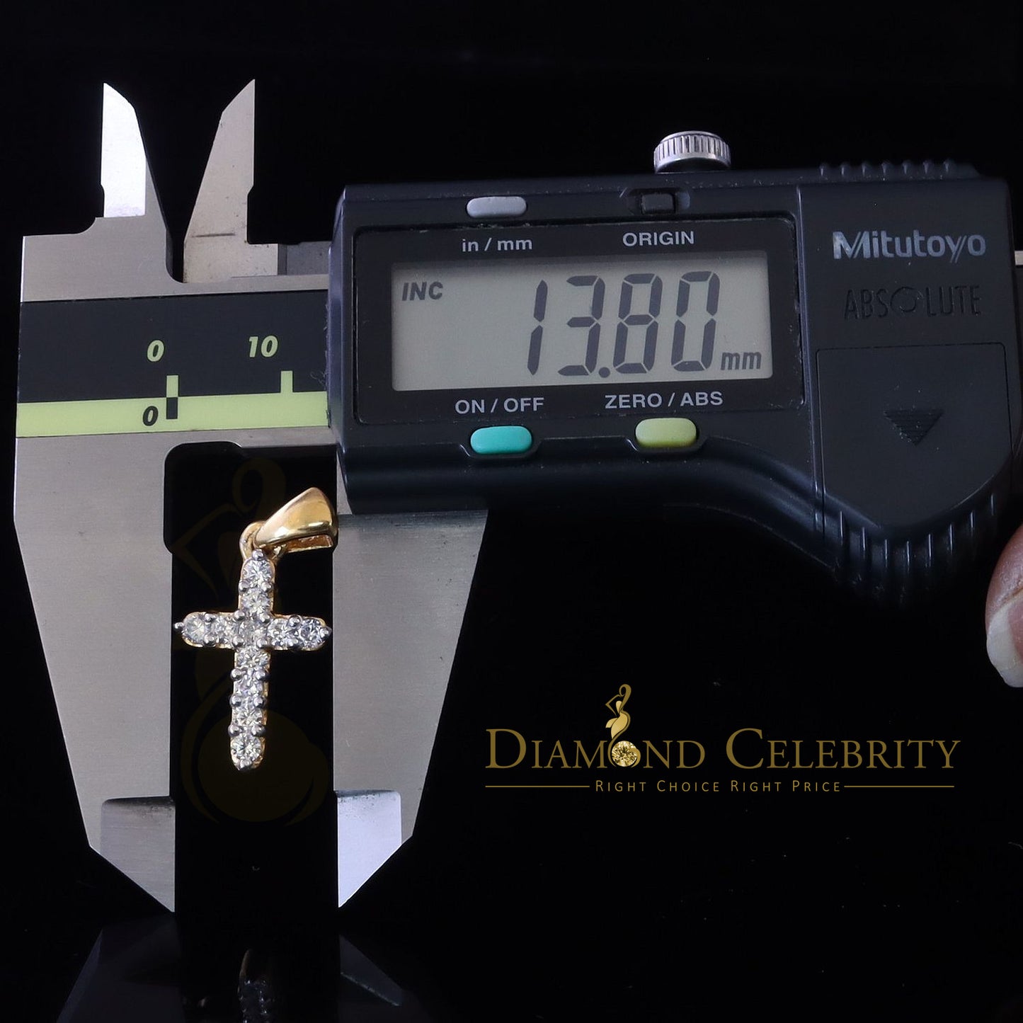 DiamondCelebritees Promising Fancy Yellow Sterling Silver Cross Pendant with 1.21ct Cubic Zirconia