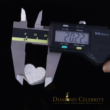 DiamondCelebritees Men's 925 Yellow Silver 5.00ct VVS 'D' Round Moissanite Heart Ring Size 8