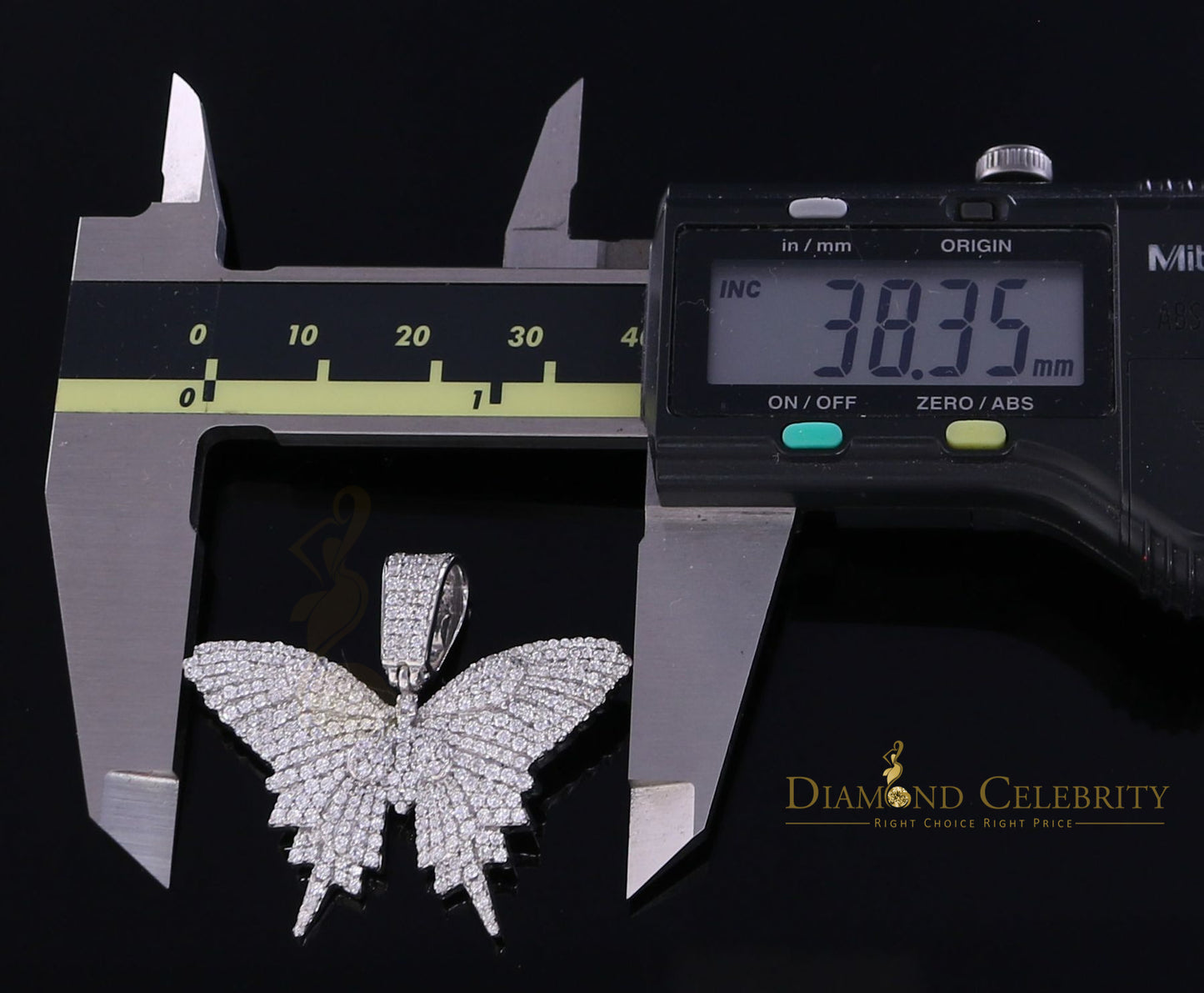 DiamondCelebritees White 925 Sterling Silver Butterfly Shape Pendant with 3.36ct Cubic Zirconia