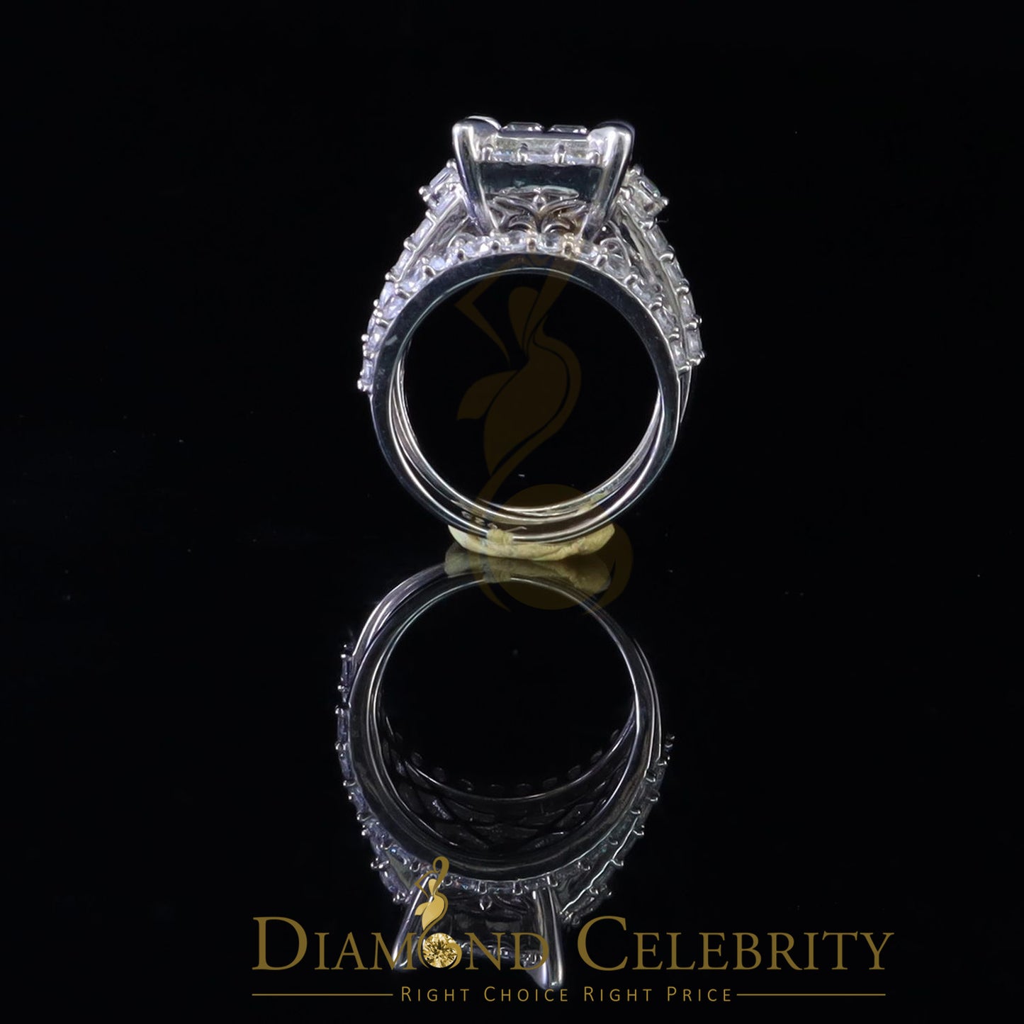 DiamondCelebritees 6.72ct Cubic Zirconia White 925 Sterling Silver Women 3PC Wedding Rings SZ 8