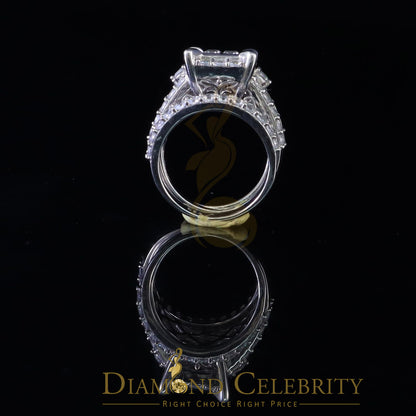 DiamondCelebritees 6.72ct Cubic Zirconia White 925 Sterling Silver Women 3PC Wedding Rings SZ 8