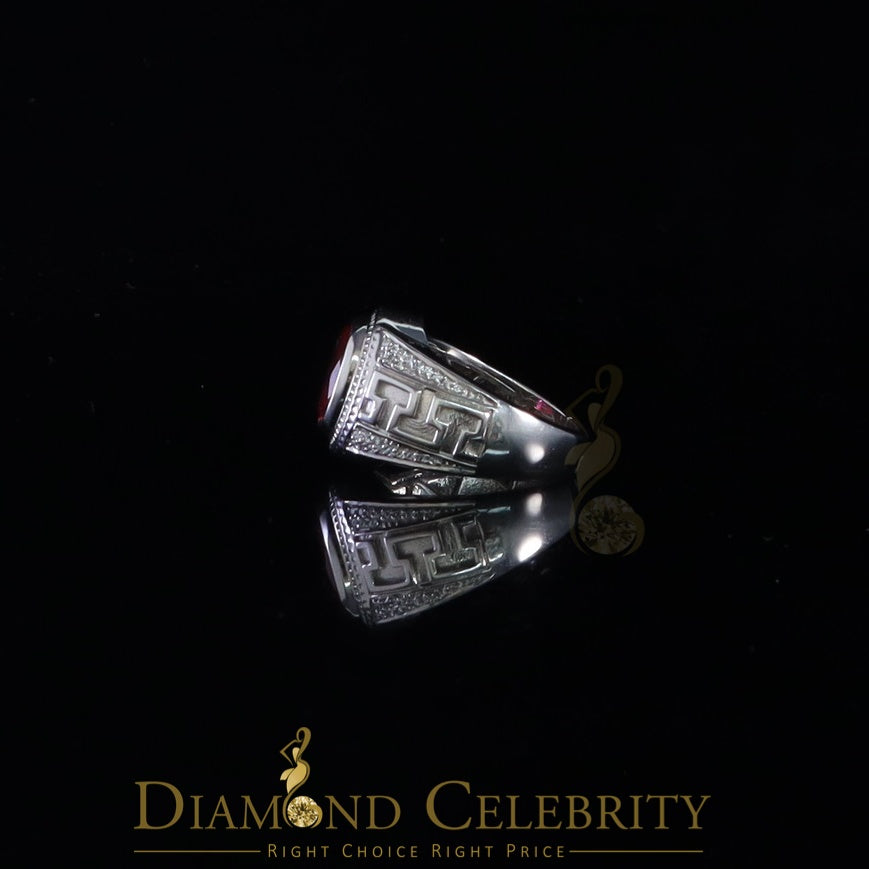 DiamondCelebritees 8.10ct 925 White Silver Oval Cubic Zirconia Men Ring Adjustable Size 9.5 to 11.5