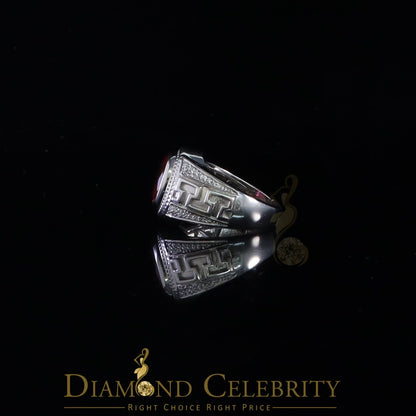 DiamondCelebritees 8.10ct 925 White Silver Oval Cubic Zirconia Men Ring Adjustable Size 9.5 to 11.5