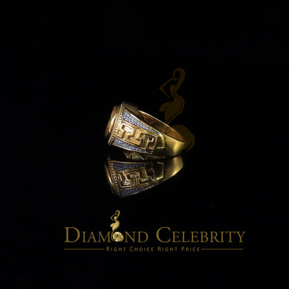 DiamondCelebritees 8.10ct Yellow Silver Oval Cubic Zirconia Men Adjustable Ring From SZ 9 to 11