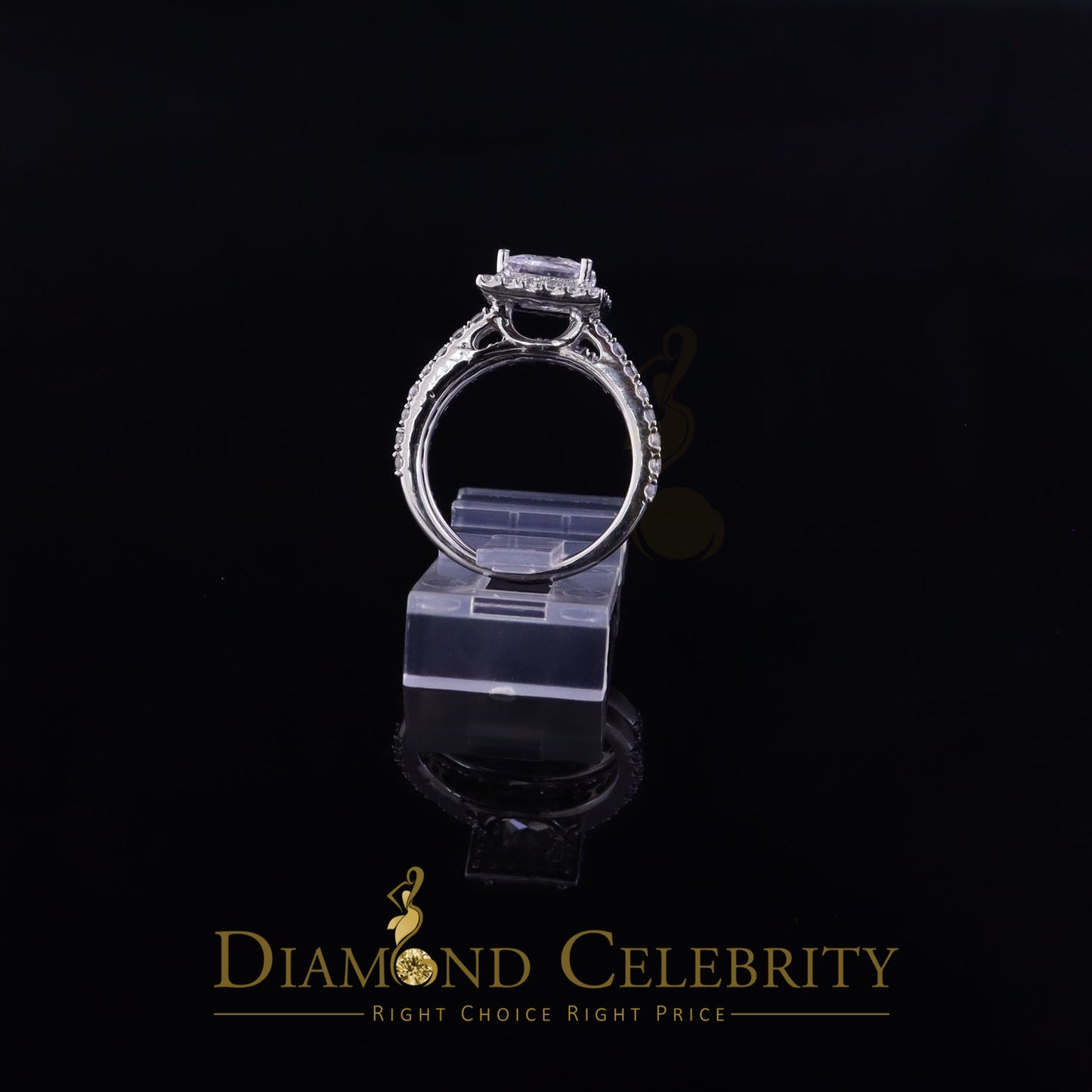 DiamondCelebritees 5.50ct White Cubic Zirconia 925 Sterling Silver Bridal Style Women's Ring Size 7