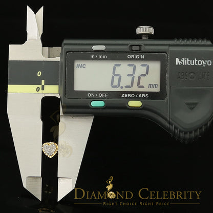 DiamondCelebritees Aretes Para Hombre Heart 925 Yellow Silver 0.10ct Diamond Women & Men Earrings