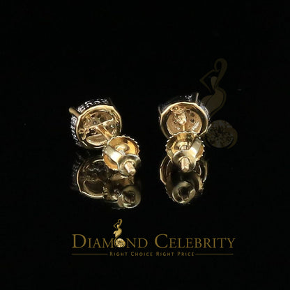 DiamondCelebritees 0.05ct Real Diamond 925 Sterling Silver Yellow For Men's & Women's Round Earring