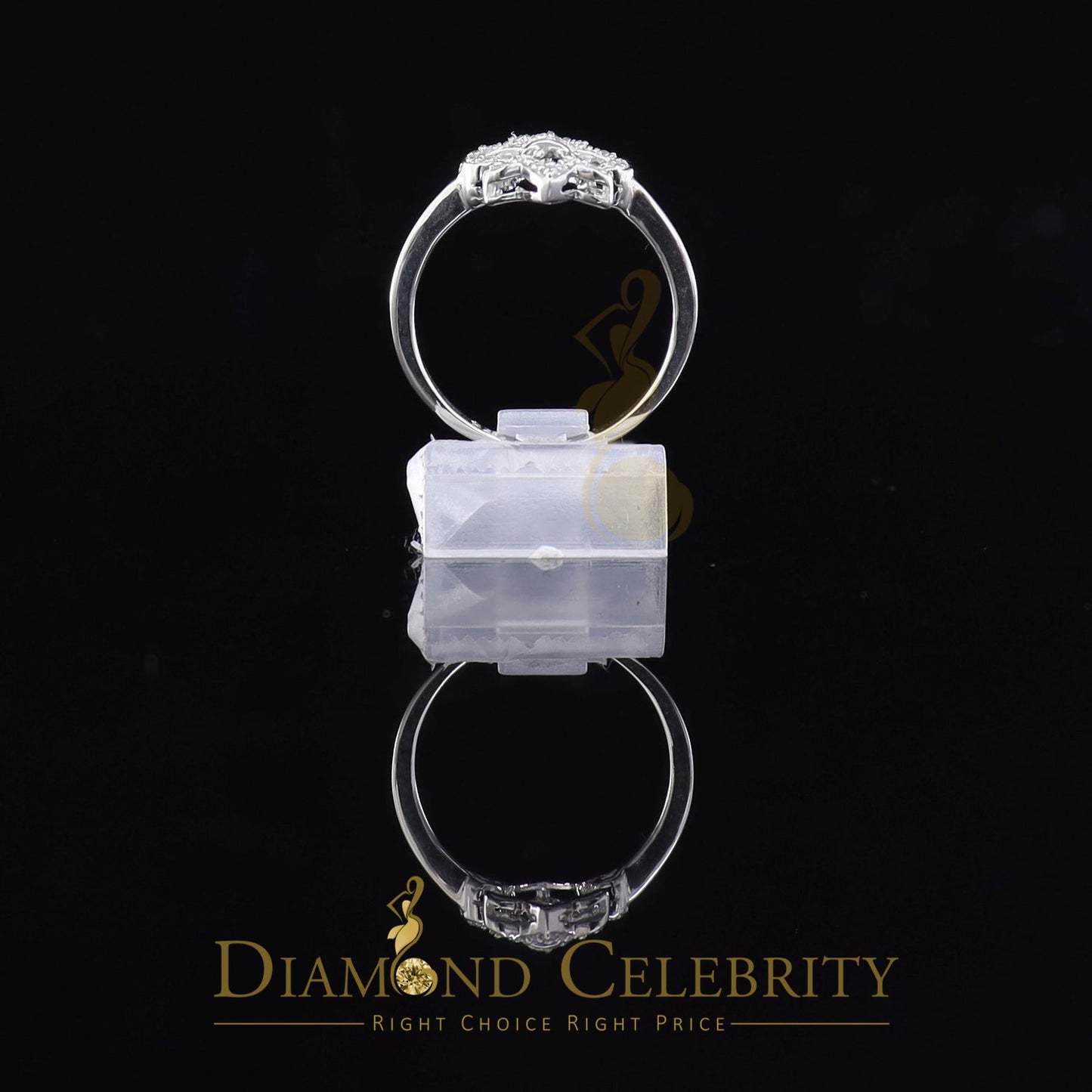 DiamondCelebritees White 925 Silver Saint 0.30ct Cubic Zirconia Womens Engagement Gifts Ring SZ 7