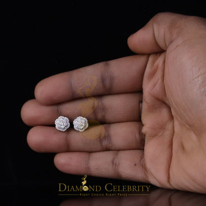 Diamondcelebritees Women's/Men's 925 Silver White 0.50ct VVS 'D' Moissanite Floral Stud Earrings