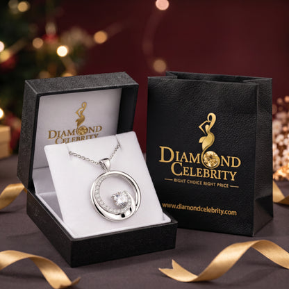 DiamondCelebritees 925 Sterling Silver White infinity loop cross Pendant W/ 0.75ct Cubic Zirconia