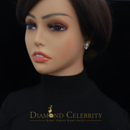 DiamondCelebritees  925 White Silver Womens Fleur de Lis Screw Back 2.43ct Cubic Zirconia Earrings