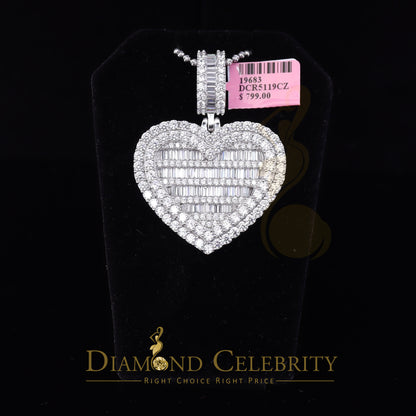 DiamondCelebritees Sterling Silver Beautiful 15.74ct Cubic Zirconia Pendant White Heart Shape