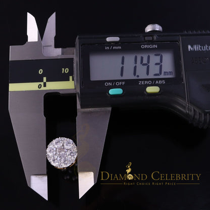 DiamondCelebritees  925 Sterling Yellow Silver 5.56ct Cubic Zirconia Women Round Stud Earrings
