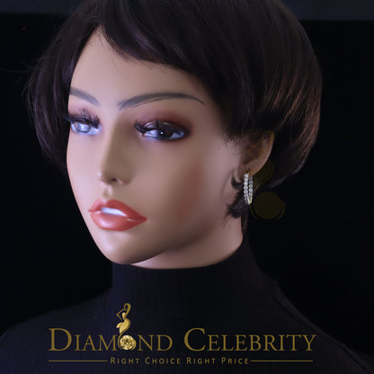 DiamondCelebritees 4.00ct Moissanite Yellow 925 Sterling Silver Women's In and Out Hoop Earrings
