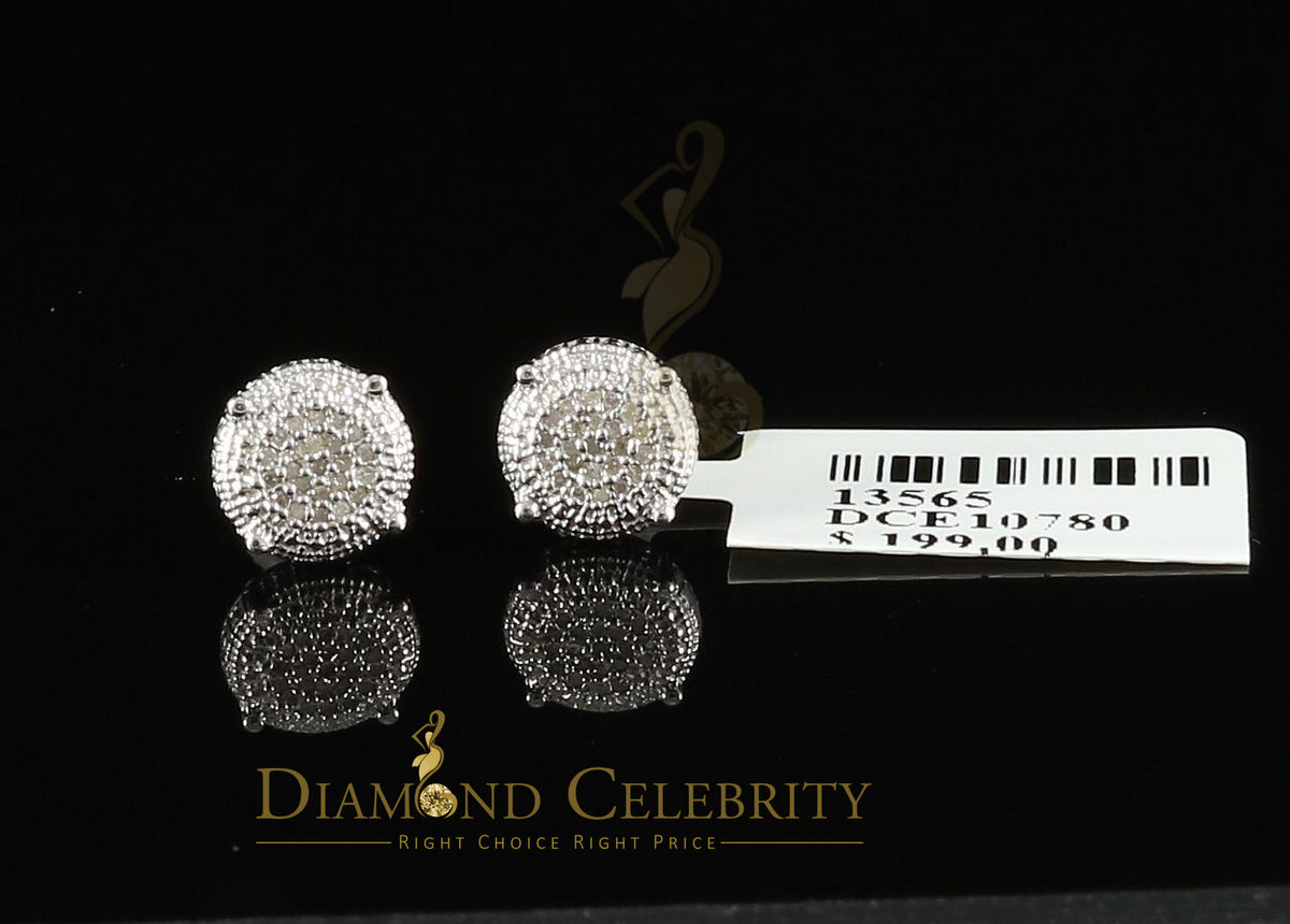 DiamondCelebritees 925 Sterling Silver 0.10ct Diamond For Women's & Men's White Stud Round Earring