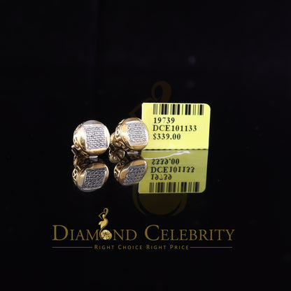DiamondCelebritees 0.15ct Real Diamond 925 Sterling Silver Yellow For Women's & Men's Round Earring