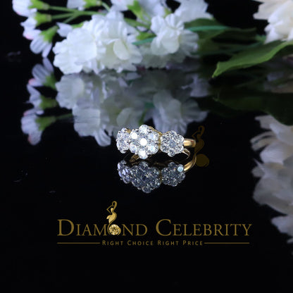 DiamondCelebritees 925Sterling Yellow Silver Floral-Shaped Cubic Zirconia 3.50ct Womens Ring SZ 7.5