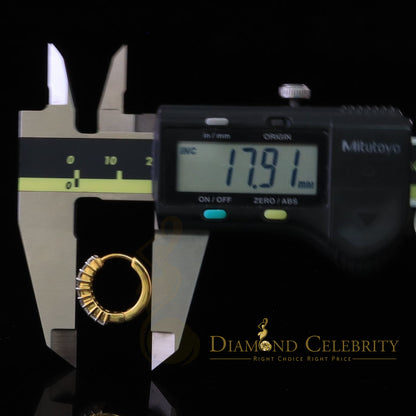 DiamondCelebritees 1.66ct Moissanite Baugutte Yellow 925 Sterling Silver Women's Hoop Earrings