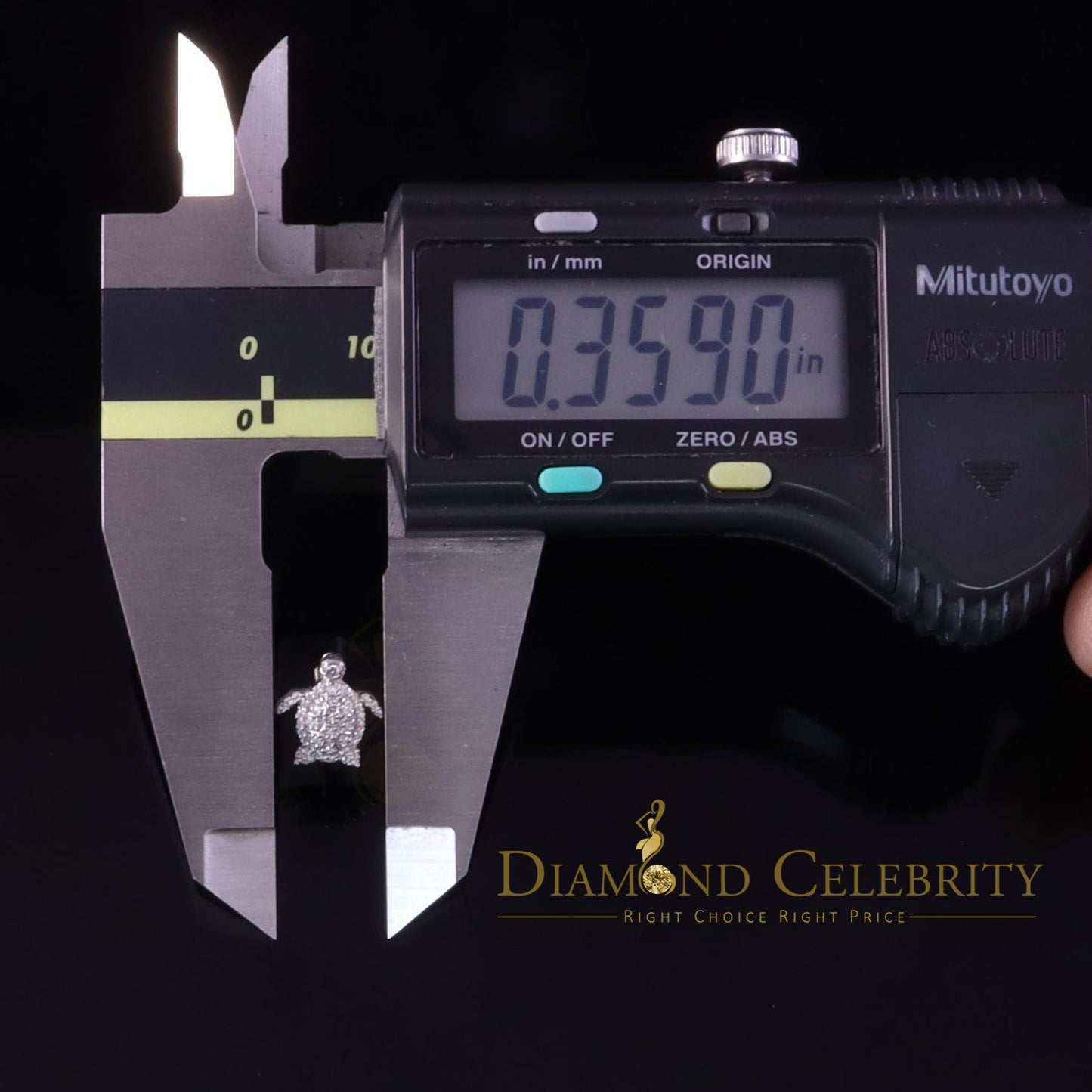 DiamondCelebritees  925 Sterling White Silver 0.50ct Cubic Zirconia Turtle Earrings Women & Men's