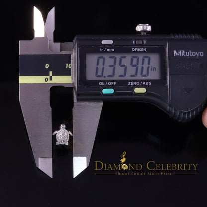 DiamondCelebritees  925 Sterling White Silver 0.50ct Cubic Zirconia Turtle Earrings Women & Men's