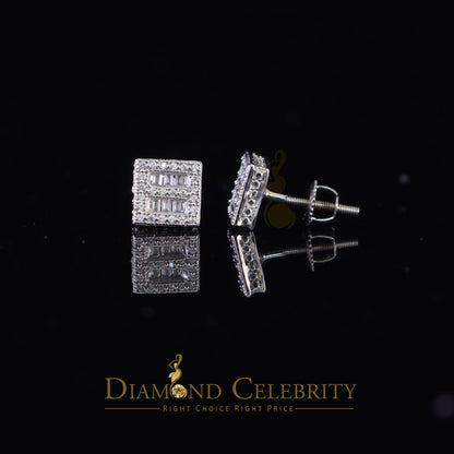 DiamondCelebritees  925 Sterling White Silver 1.03ct Cubic Zirconia Square Women's Stud Earrings