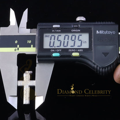 DiamondCelebritees Special White 925 Sterling Silver CROSS Shape Pendant with 0.48ct Cubic Zirconia