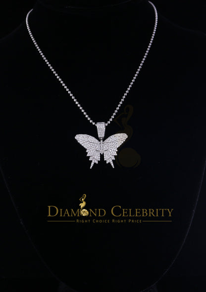 DiamondCelebritees White 925 Sterling Silver Butterfly Shape Pendant with 3.36ct Cubic Zirconia