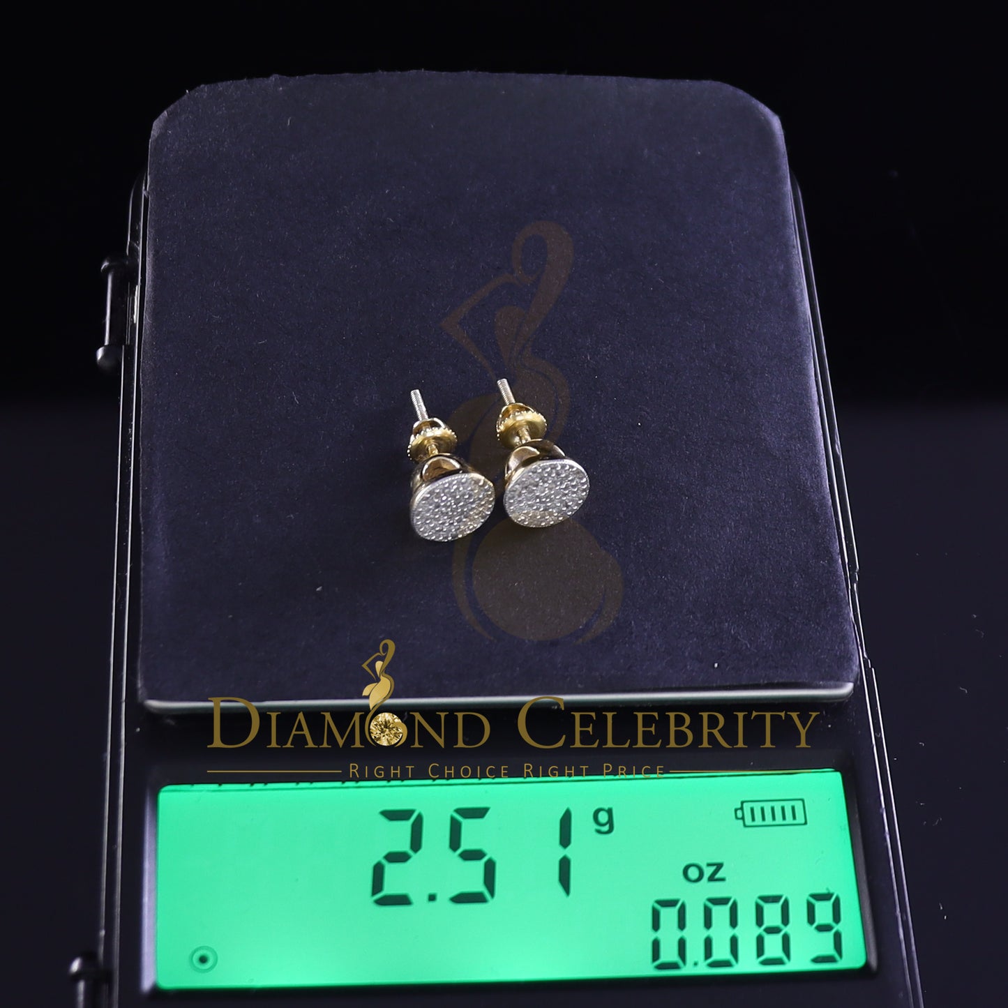 DiamondCelebritees 925 Sterling Silver Yellow 0.25ct Diamond For Men's/Women's Stud Round Earrings