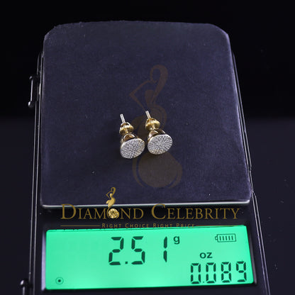 DiamondCelebritees 925 Sterling Silver Yellow 0.25ct Diamond For Men's/Women's Stud Round Earrings