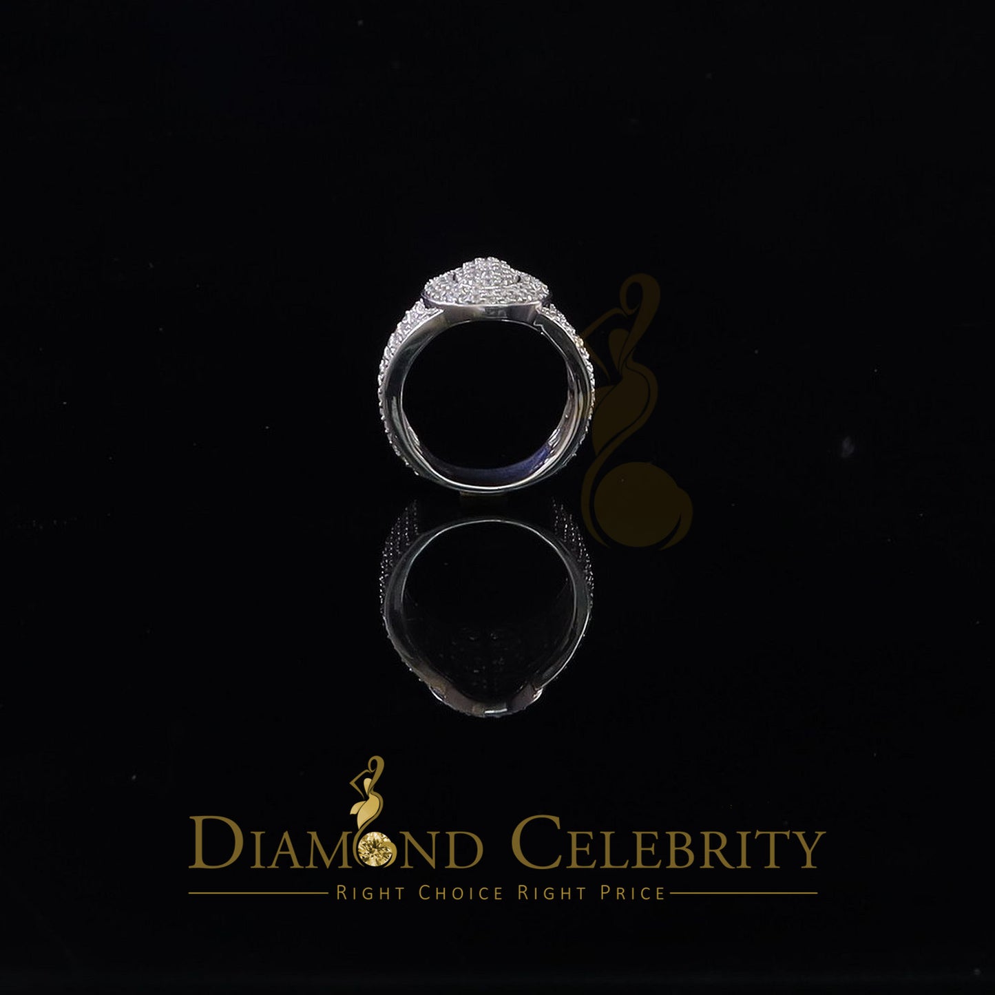 DiamondCelebritees 925 Silver White 7.50ct Cubic Zirconia Oval Engagement Men's Ring Size 9.5