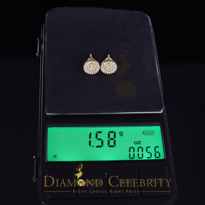 DiamondCelebritees  Yellow 925 Sterling Silver 0.24ct Cubic Zirconia For Women's Round Earrings