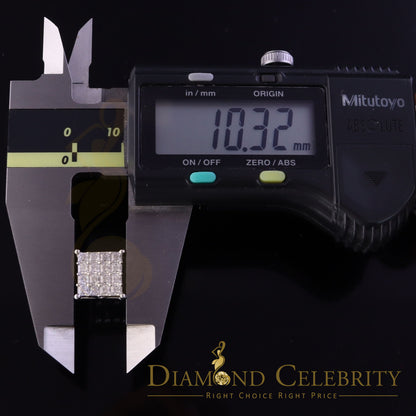 DiamondCelebritees  925 White Silver 2.88ct Cubic Zirconia Women's & Men's Hip Hop Square Earrings