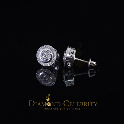 DiamondCelebritees  925 Sterling White Silver 1.59ct Cubic Zirconia Round Women's Stud Earrings