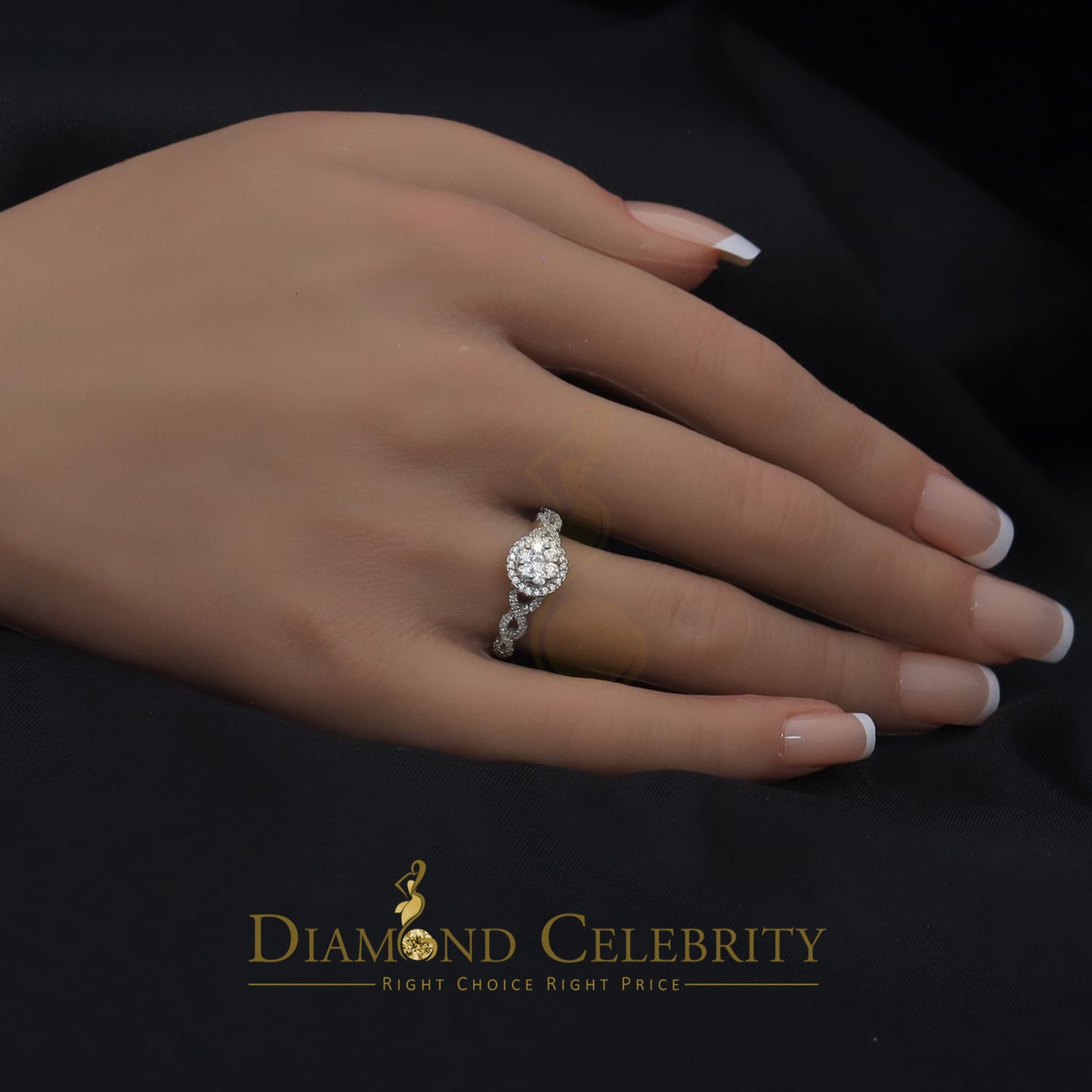 DiamondCelebritees 1.50ct Cubic Zirconia White 925 Sterling Silver Women's Engagement Rings Size 7