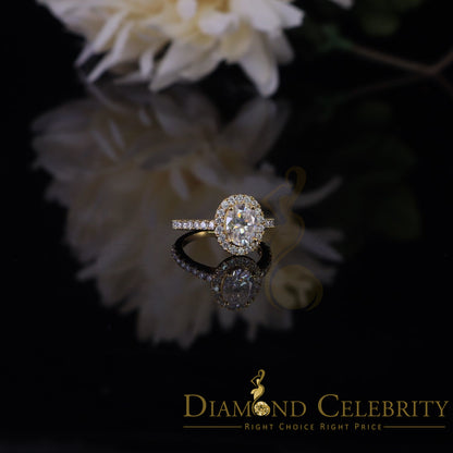 King Of Blings  10K Yellow Gold 3.00CT 'VVS' 'FL' D clr Oval Cut Moissonite Womens Ring S/7