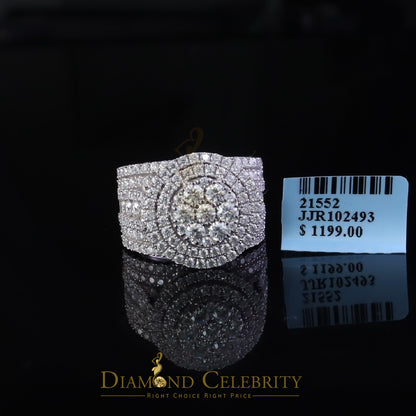 DiamondCelebritees 925 Silver Moissanite Cluster Stone Shape White 4.00ct VVS 'D' Rings SZ 8 Men's