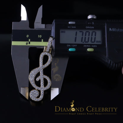 DiamondCelebritees Promise 925 Yellow Sterling Silver MUSIC SIGN Pendant with 2.34ct Cubic Zirconia