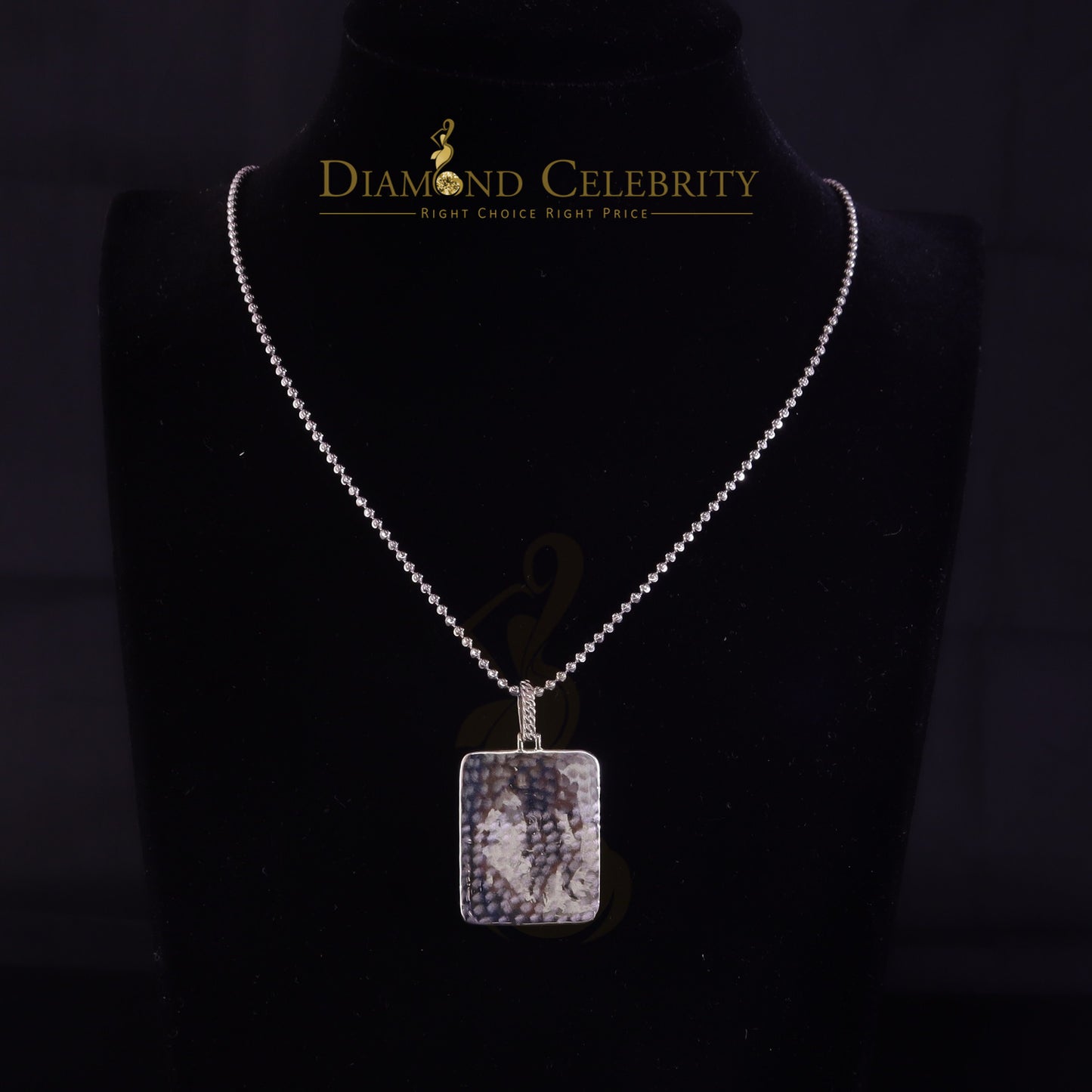 DiamondCelebritees Men's Square JESUS White 925 Sterling Silver 0.66ct CZ '1.00'inch 3D Pendant