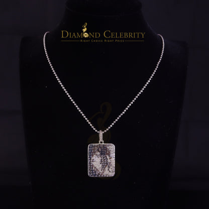 DiamondCelebritees Men's Square JESUS White 925 Sterling Silver 0.66ct CZ '1.00'inch 3D Pendant