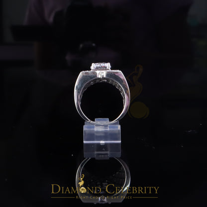 DiamondCelebritees 4.50ct Cubic Zirconia White 925 Silver Men's Adjustable Ring SZ From 9 to 11