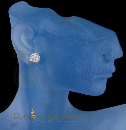 DiamondCelebritees Men's/Women's 10K Real Yellow Gold Real Diamond 0.50CT Stud Round Earring