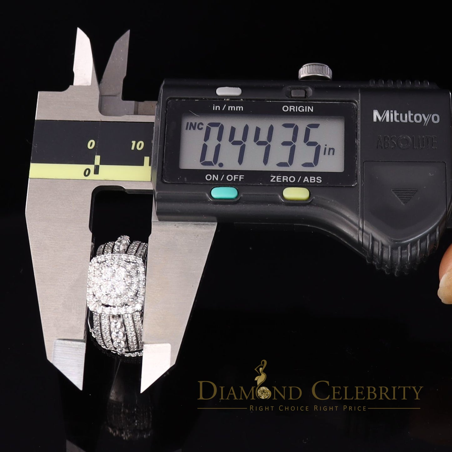 DiamondCelebritees White Sterling Silver 3.50ct Round Cubic Zirconia Double Bridal Womens Ring SZ7